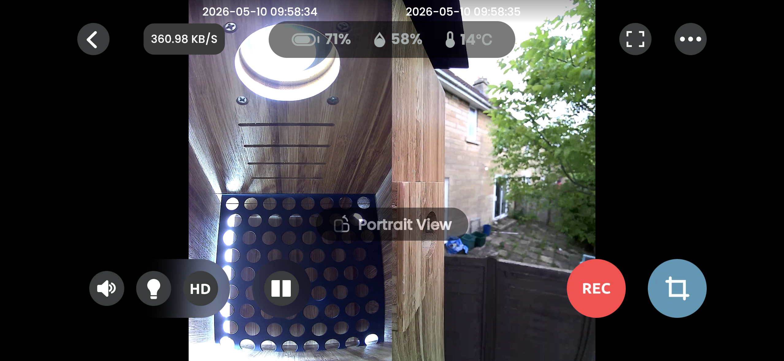 Sample screenshots from the Birdfy Nest Duo