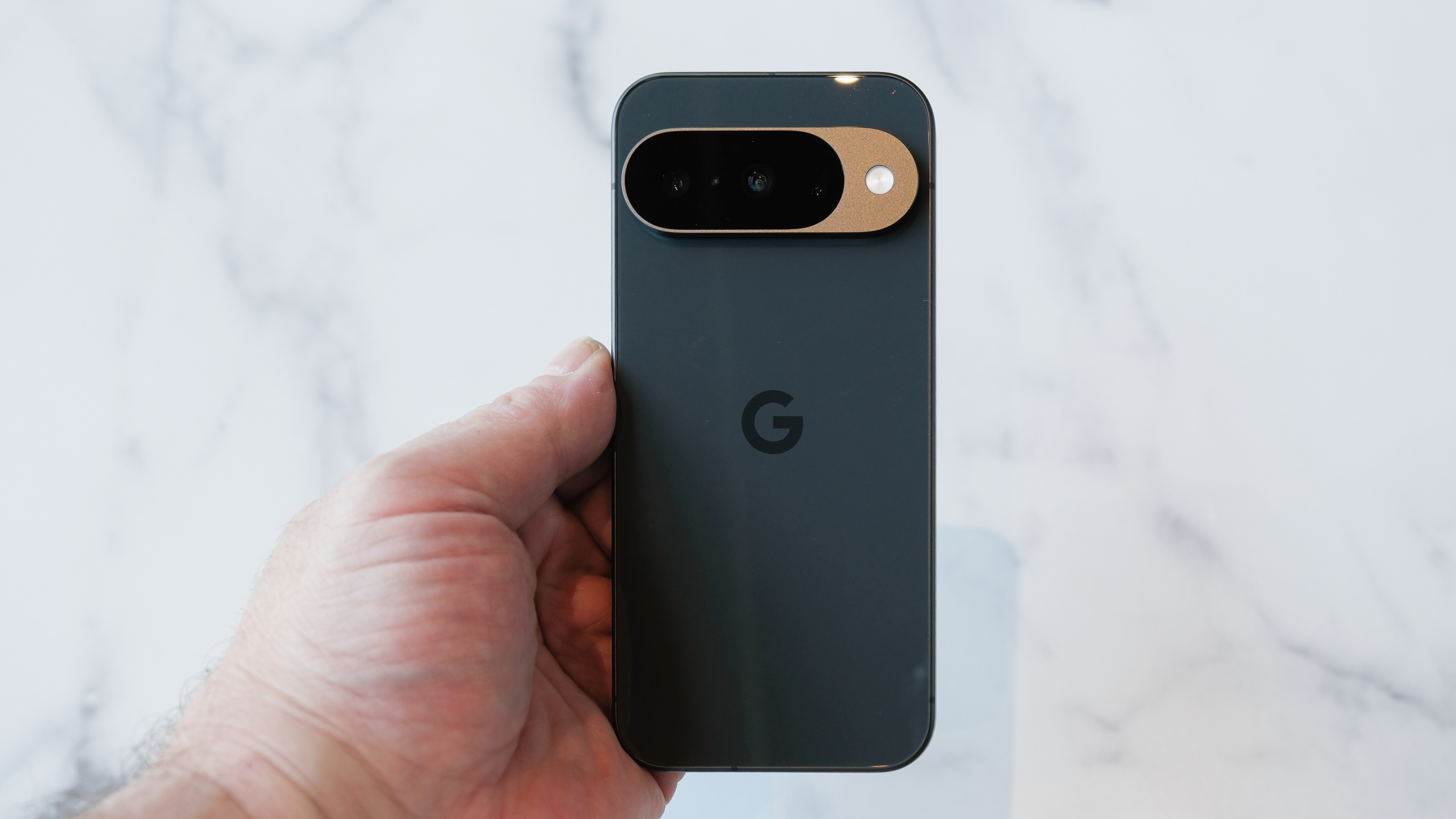 Google Pixel 10 showing back and camera bump in obsidian