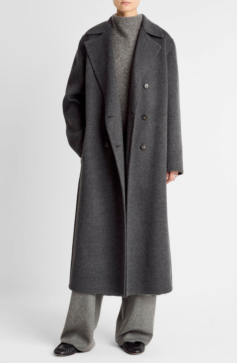Vince Double Breasted Wool Blend Coat