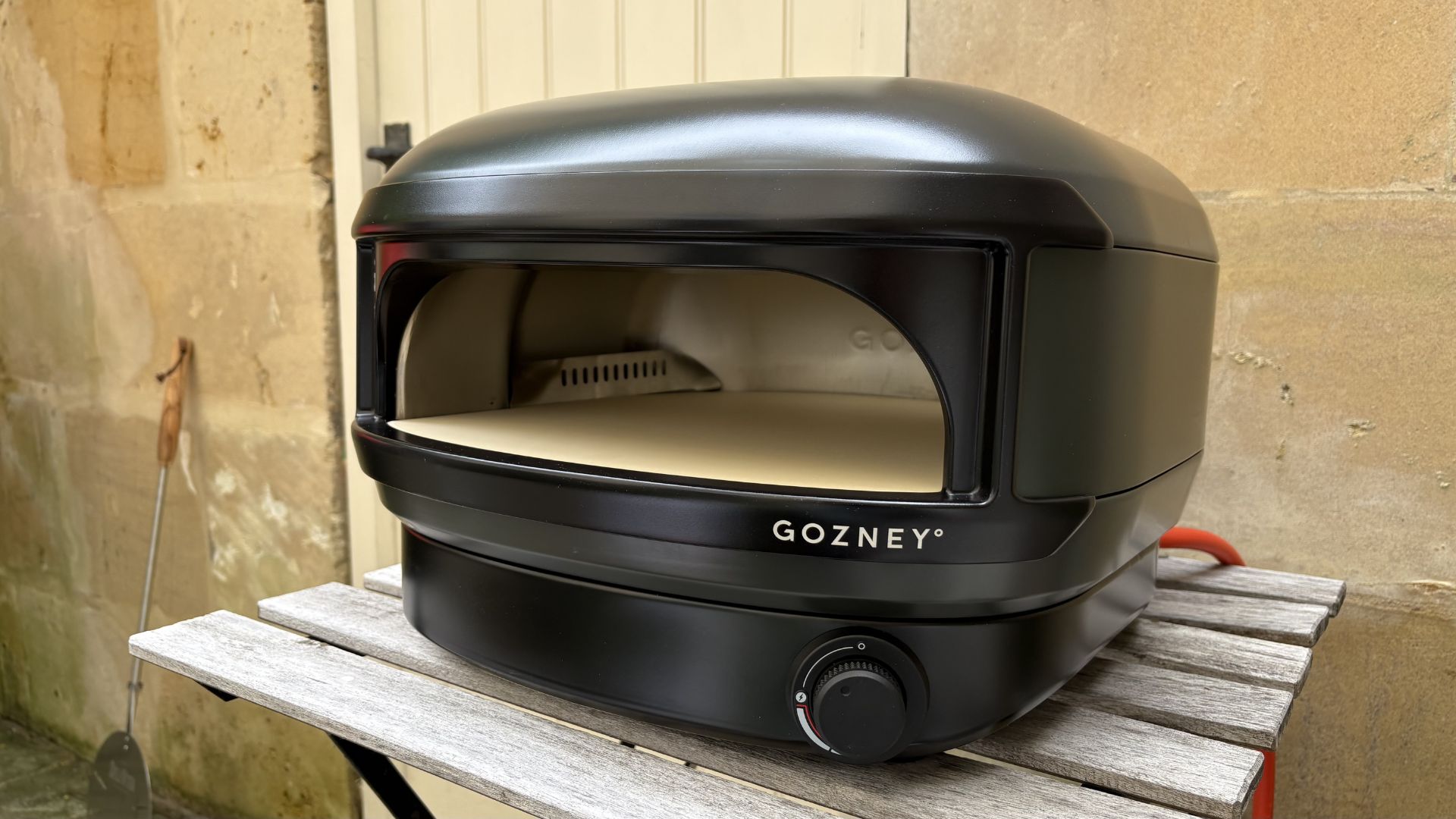 Gozney Arc Lite Pizza Oven being tested outside