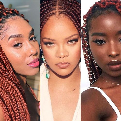 12 Fierce Red Box Braids Styles to Try In 2023 | Marie Claire