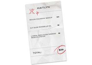 Kaitlyn McLintock's drugstore beauty receipt