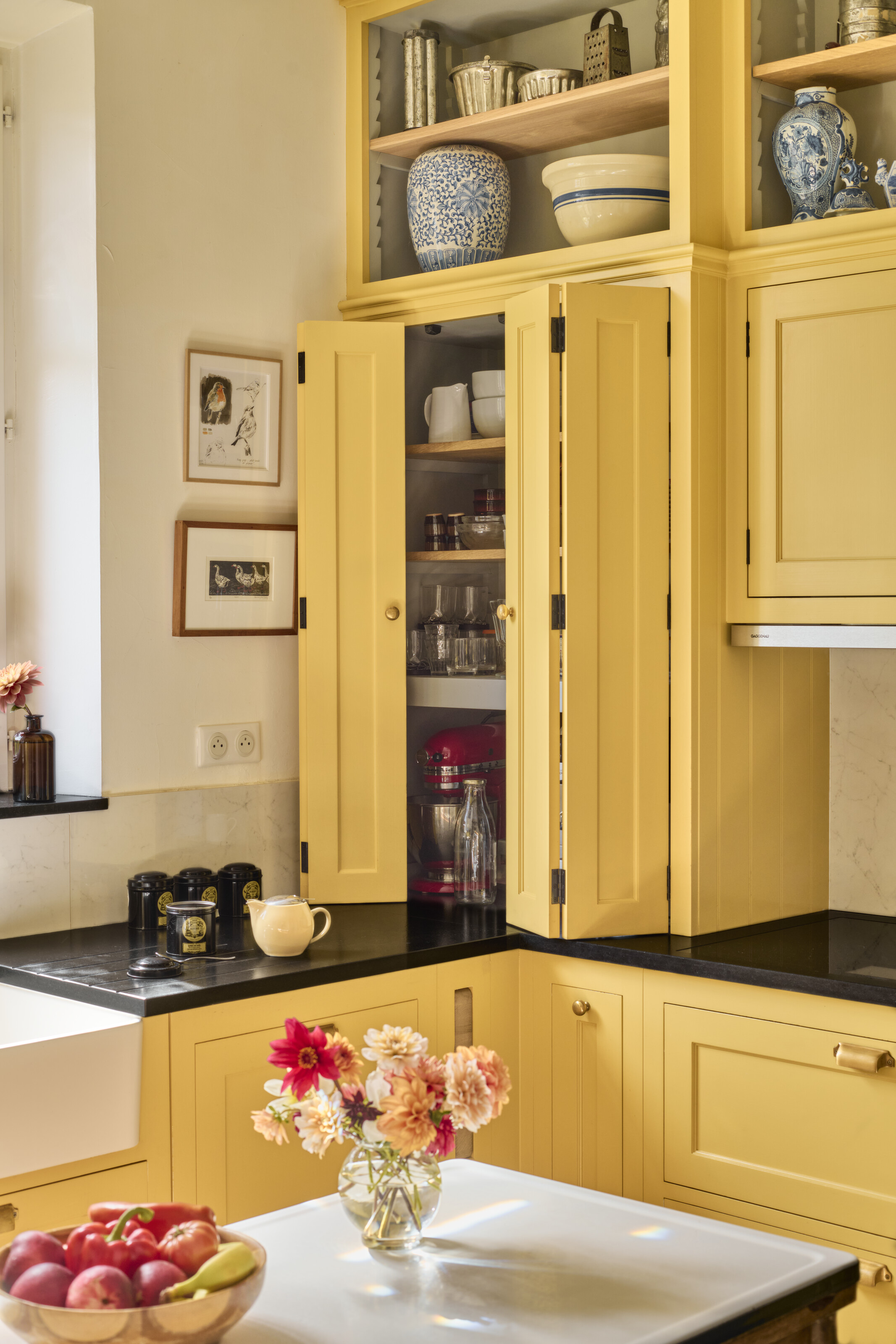 Yellow kitchen cabinets