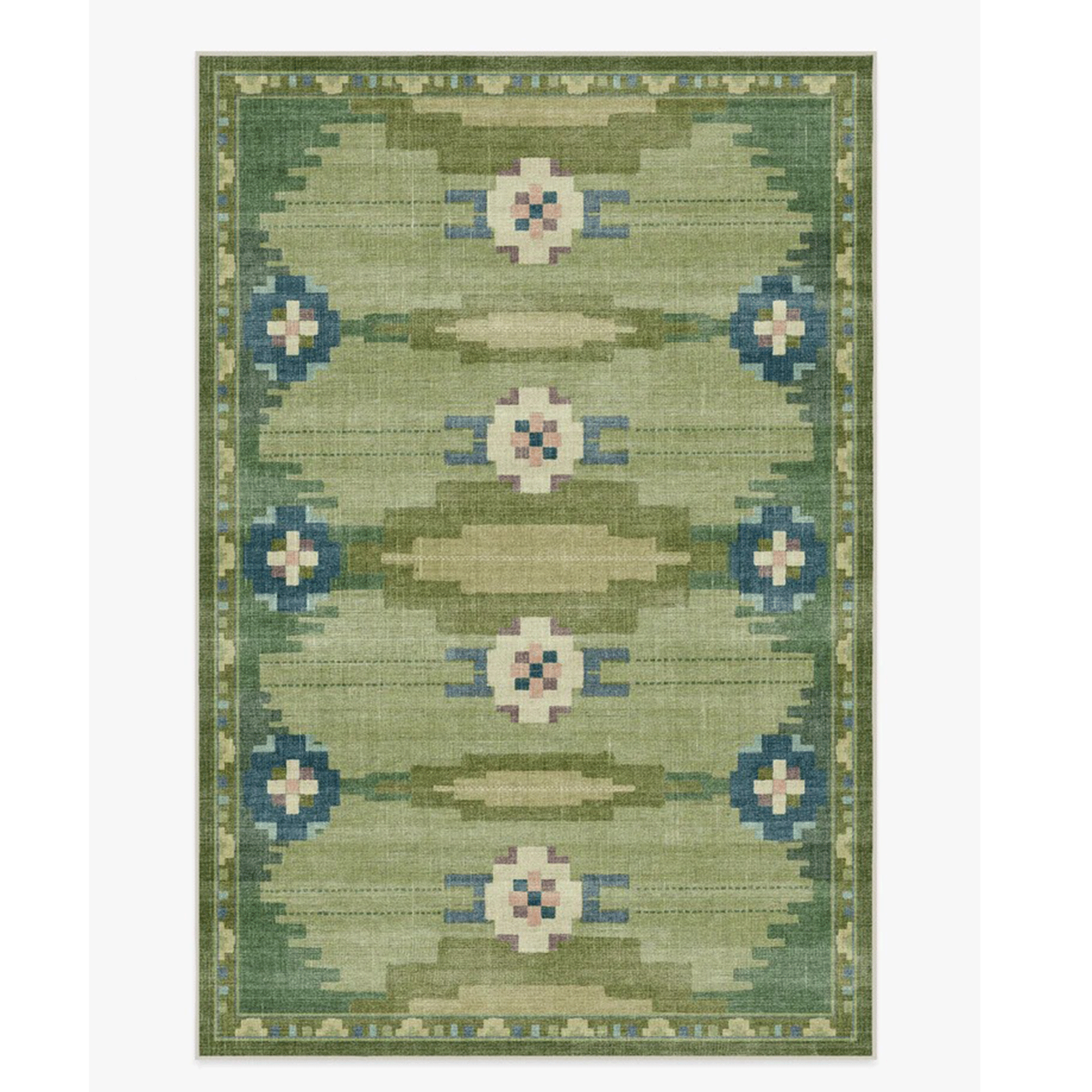 Green rug cut out on white background