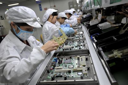 Foxconn factory workers.