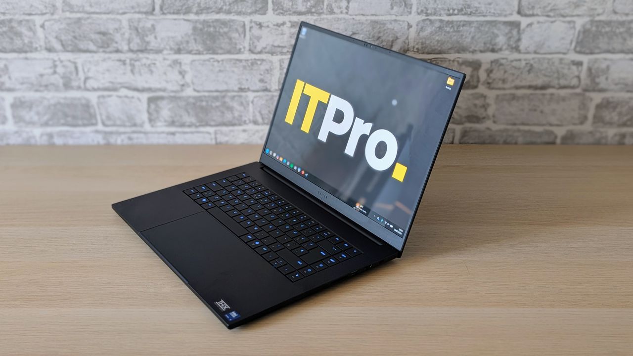 The Razer Blade 16 on a desk