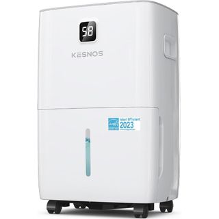 white Kesnos dehumidifier on wheels