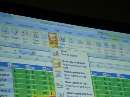 Options which used to show up in endless, tiered dialog boxes in Excel, now appear in contextual command groups in the ribbon.