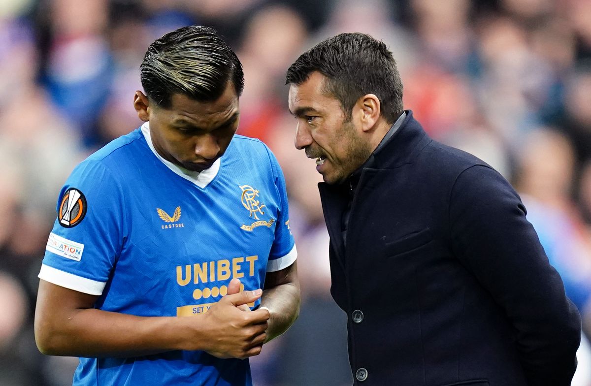 Alfredo Morelos and Giovanni Van Bronckhorst file photo