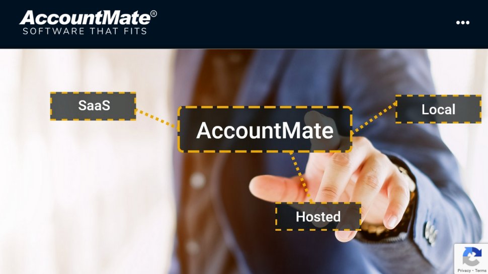 AccountMate website screenshot (March 2026).