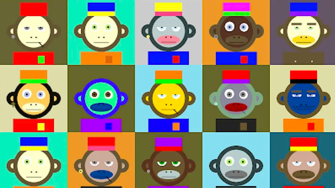 NFT collection;  a series of graphic illustrations of monkeys