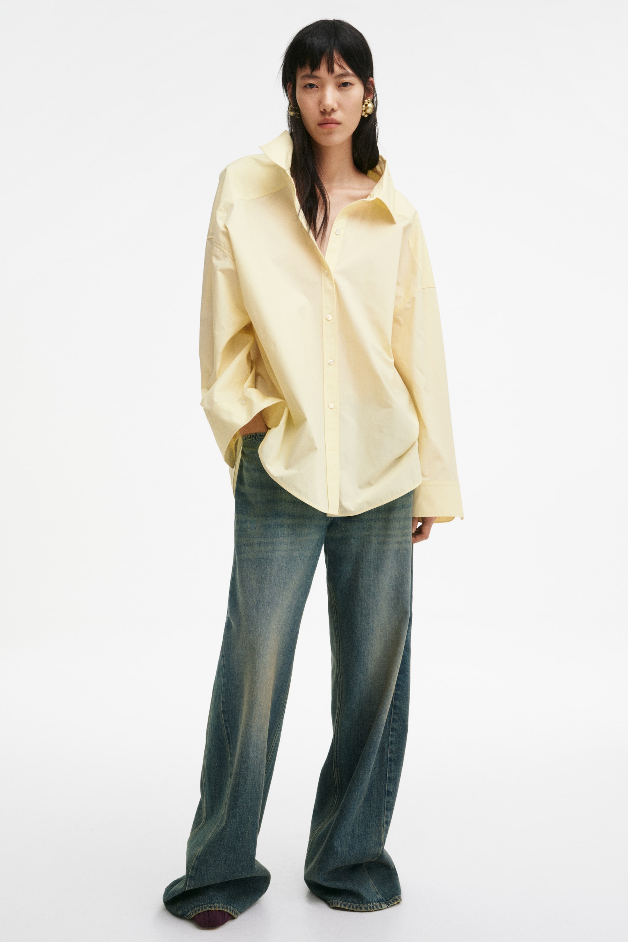 Cotton Poplin Shirt - Light Yellow
