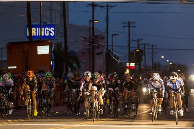 The women's peloton in action at the Old Pueblo Grand Prix.