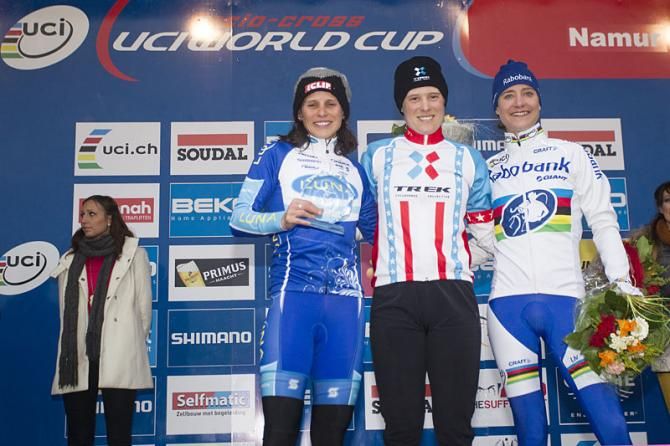 Elite women's podium: Katerina Nash, Katherine Compton, Marianne Vos