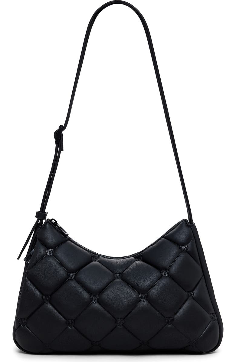 Diamond Quilted Faux Leather Shoulder Bag