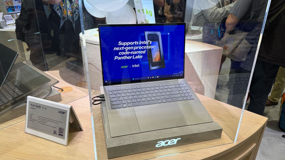 Intel Panther Lake breaks cover in Acer Swift 16 AI — company also touts world's largest trackpad with stylus support