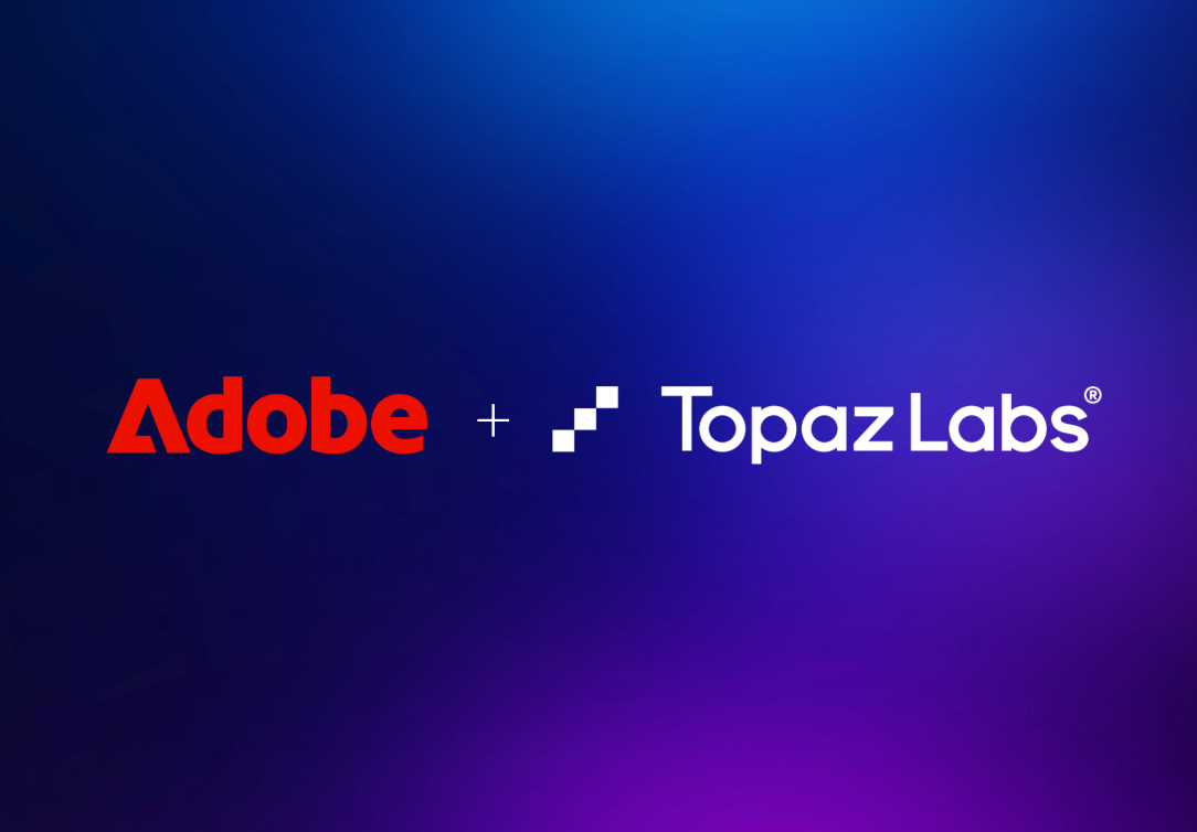 Adobe and Topaz Labs logos