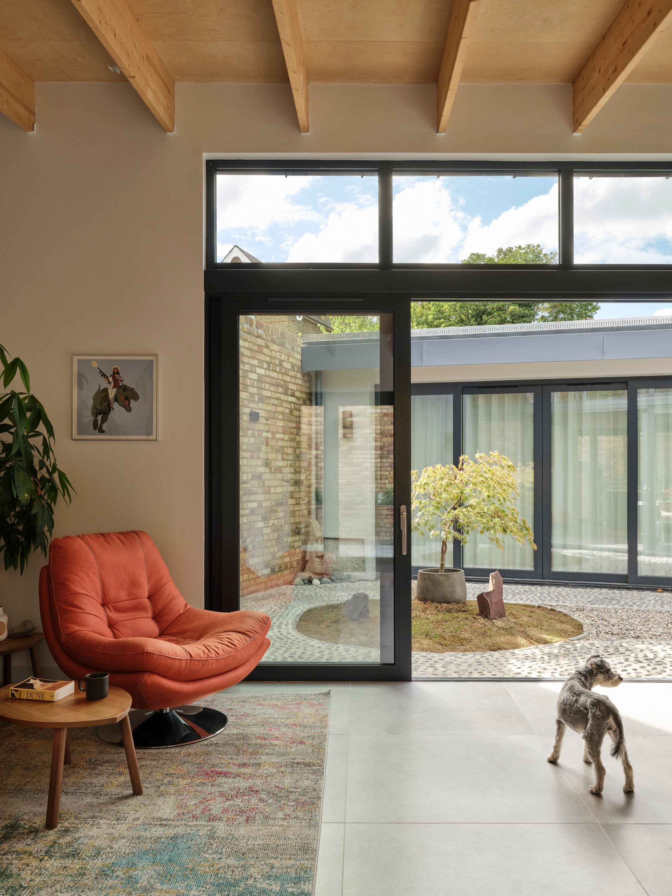 The view from the main living space into the central courtyard