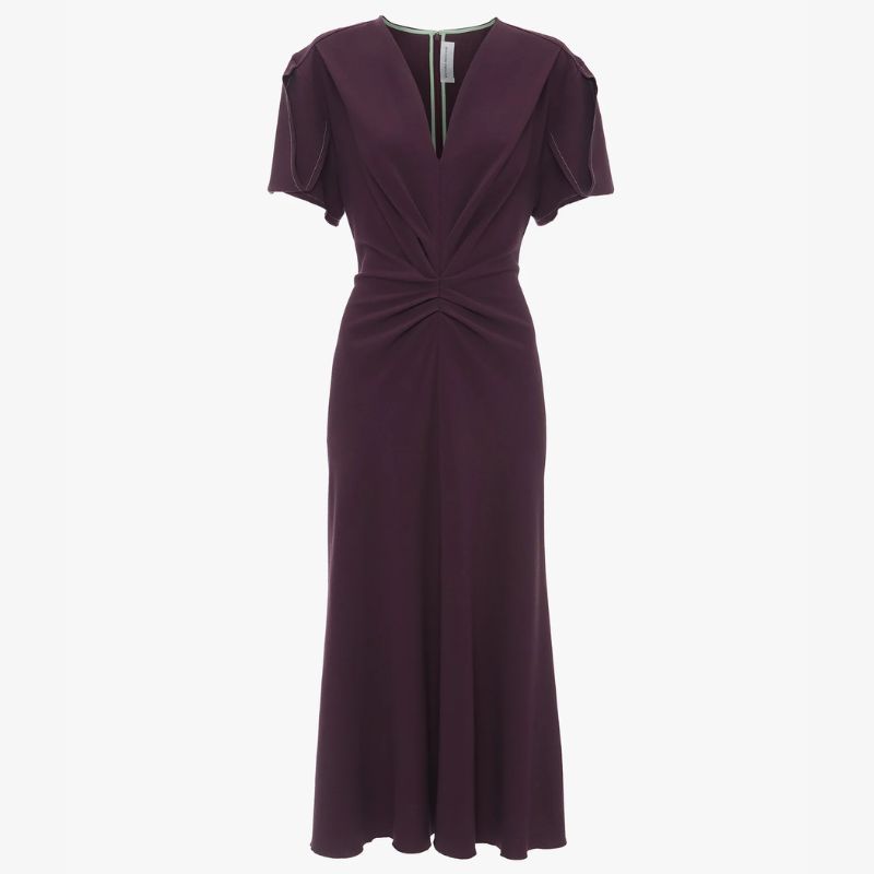 Victoria Beckham Eve midi dress in fig as worn by Reese Witherspoon