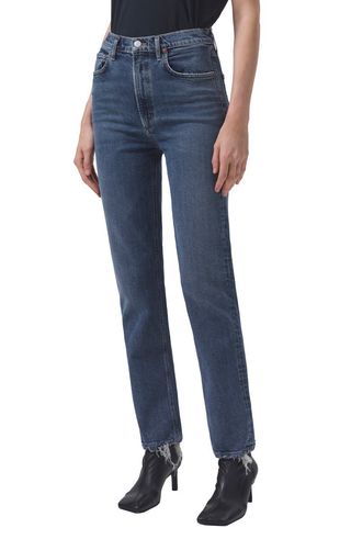 High Waist Stovepipe Jeans
