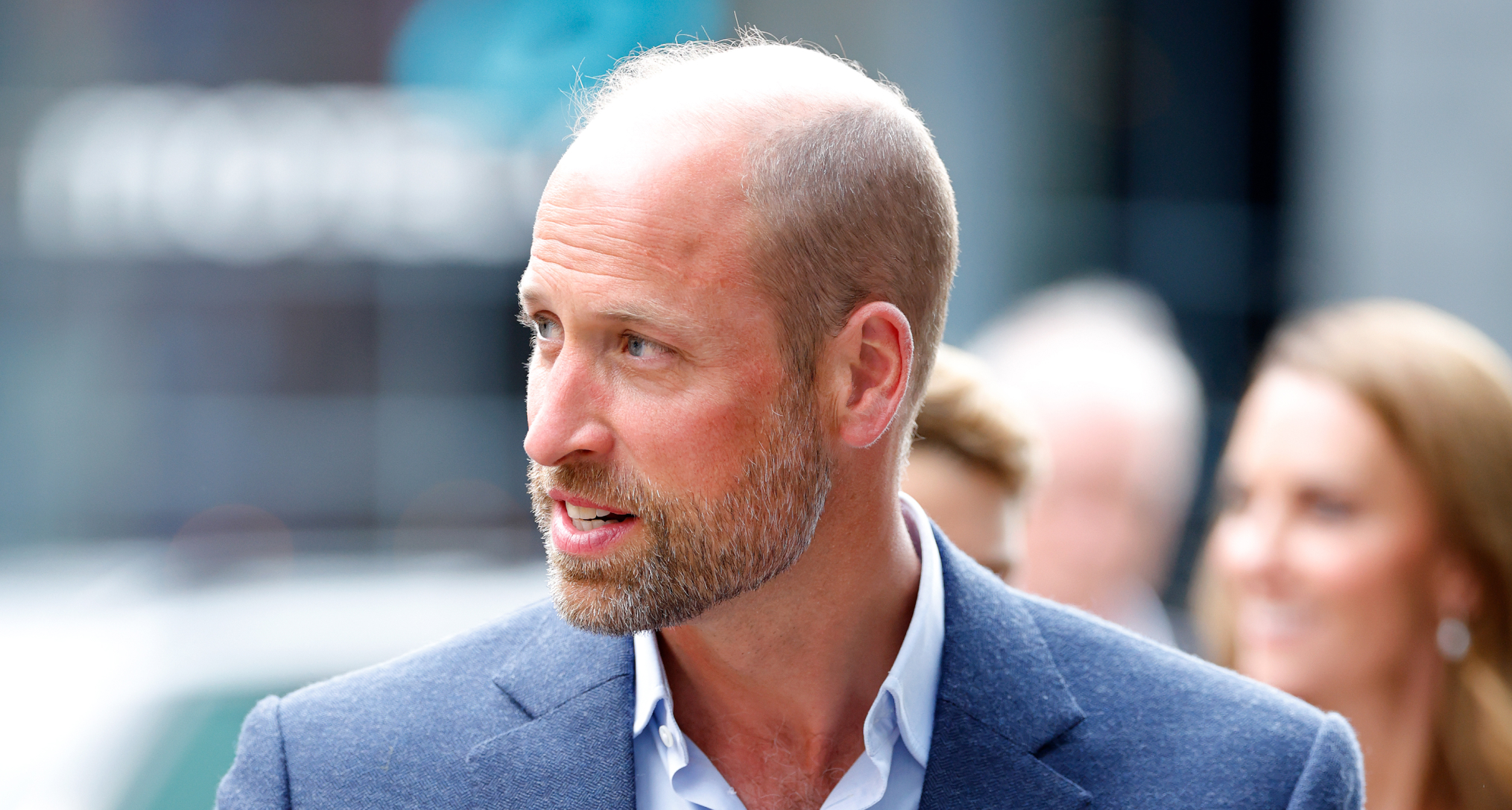 Prince William wearing a blue blazer