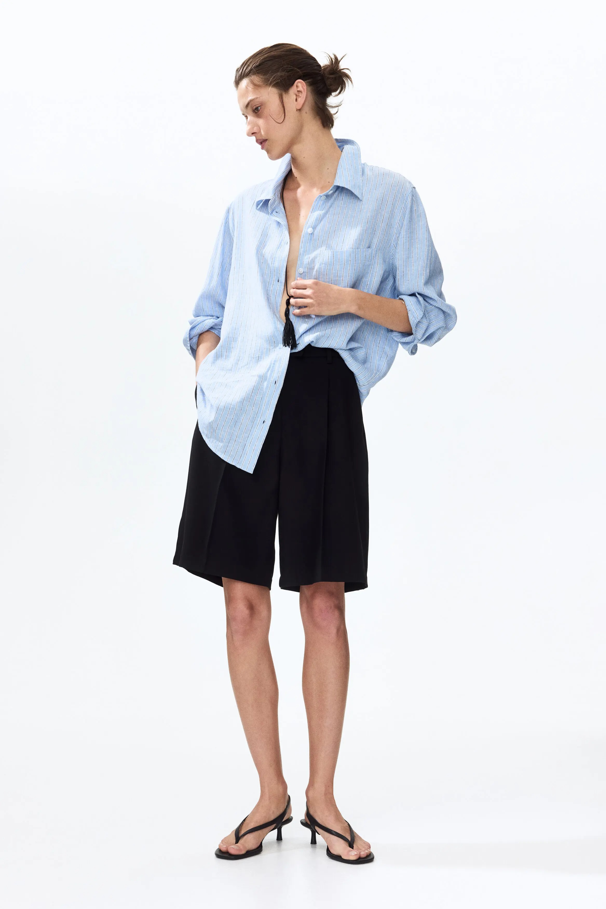 H&amp;amp;M, Linen-Blend Shirt