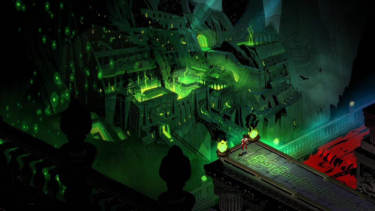 A look at Hades green-glowing underworld on Nintendo Switch