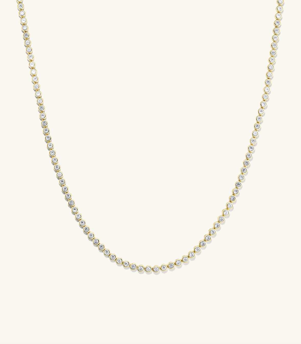 Mejuri, 18k Gold Vermeil White Sapphire Tennis Necklace