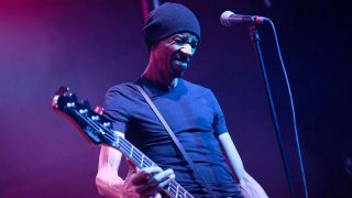 Singer Dug Pinnick of the band Kings X performs onstage during DIMEBASH 2019 at The Observatory on January 24, 2019 in Santa Ana, California.