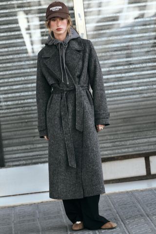 Wool Blend Double-Breasted Coat