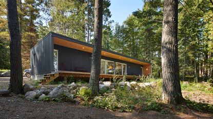Lake Cabin, a modern cabin in trees in Minnesota, Snow Kreilich Architects