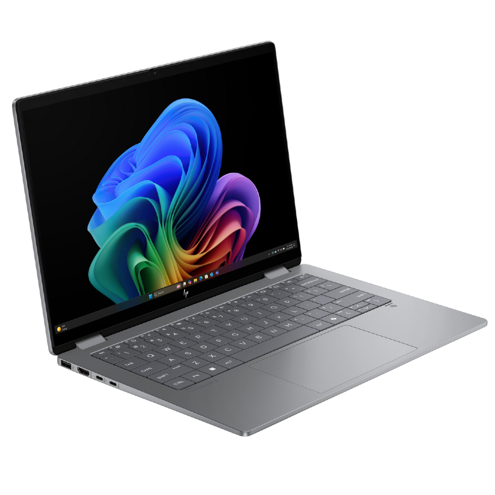 Render of the HP OmniBook X Flip 14 (2025) laptop.
