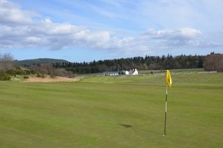 Ballindalloch; a view back to clubhouse and distillery