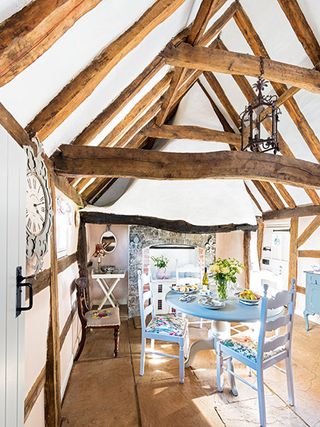 Vaulted ceiling with exposed original timbers