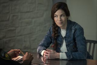 Netflix TV show Echoes screen shot showing lead character sat at a table