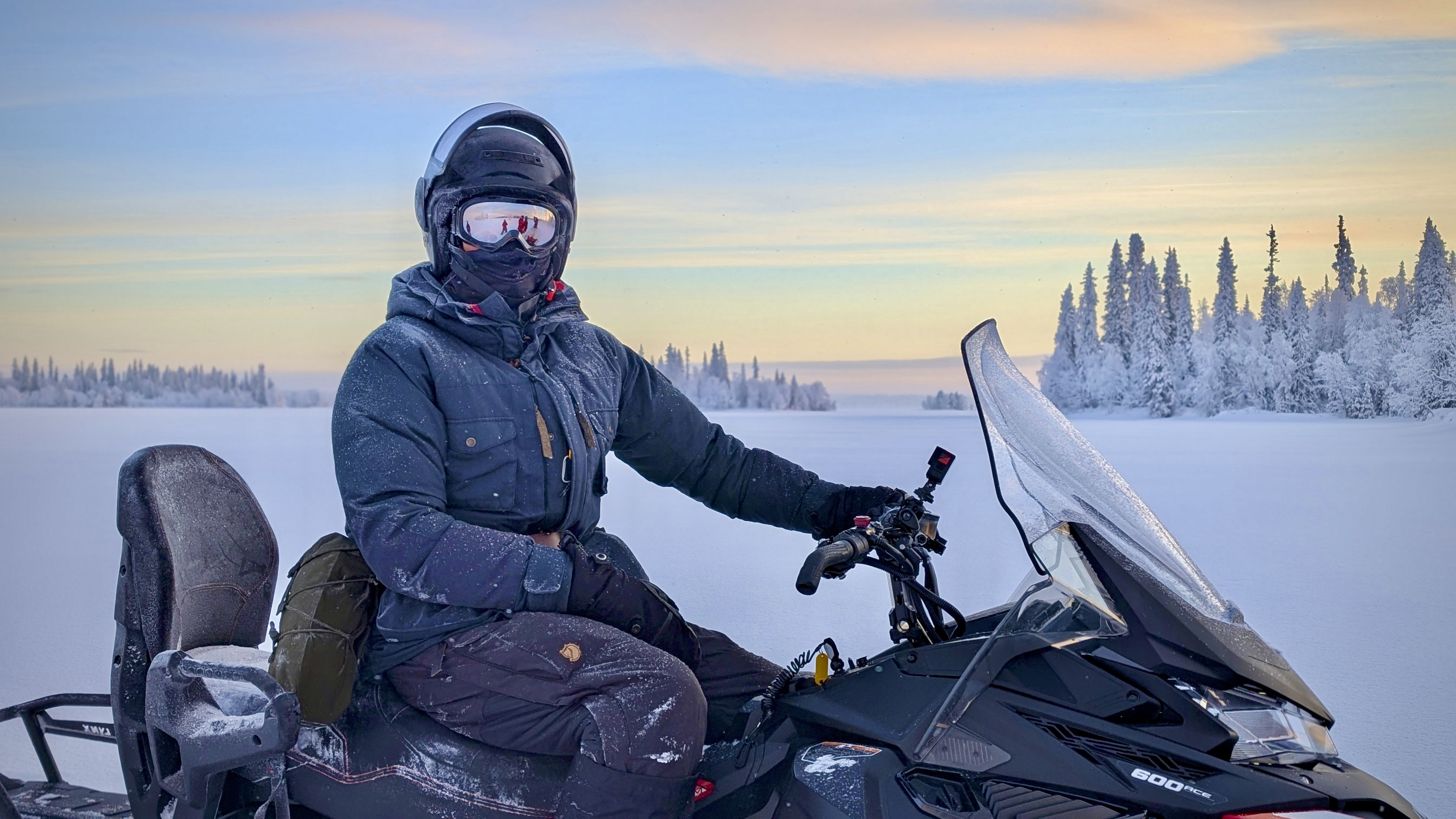 Snowmobiling in Scandinavia.