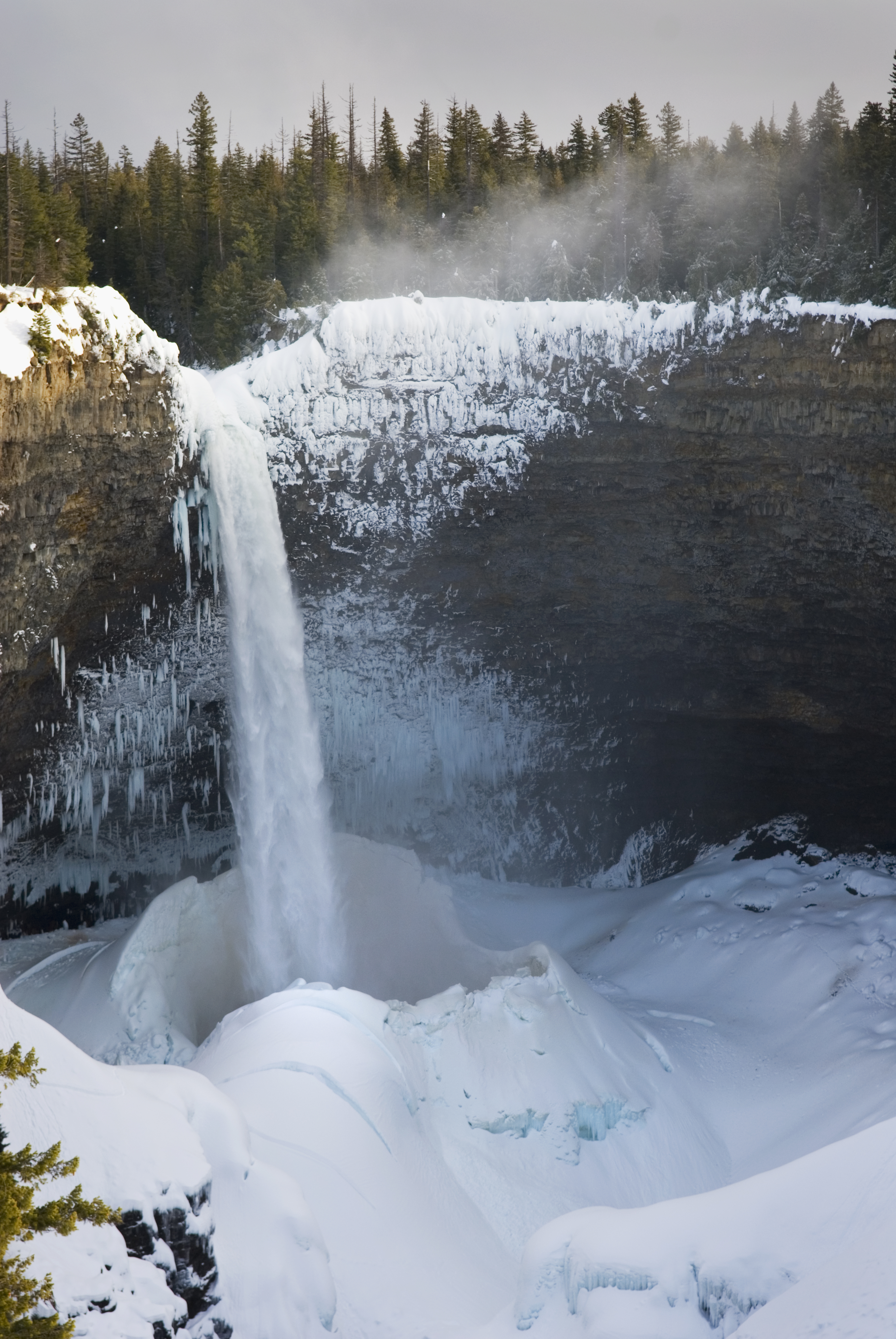 Helmcken Falls in Canada during winter