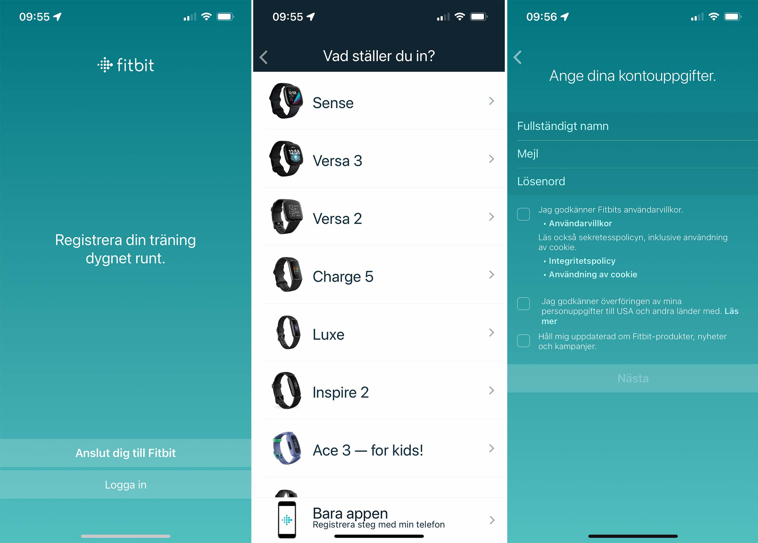 Fitbit-tukisovelluksen laitteen yhdistäminen