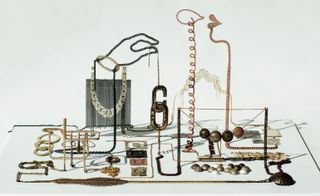 'Female Labyrinth' in brass and silver chains, by Veronika Fabian