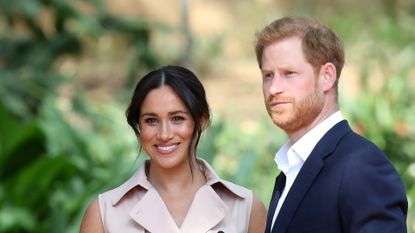 Prince Harry, Duke of Sussex and Meghan, Duchess of Sussex attend a Creative Industries and Business Reception on October 02, 2019 in Johannesburg, South Africa