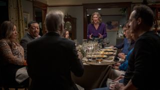 Mireille Enos yells at the dinner table in Lucky Hank
