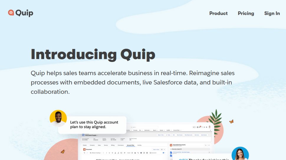 Quip website screenshot (September 2025).