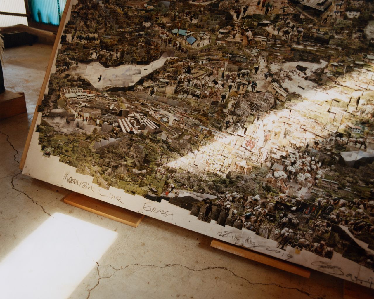 Detail from Sohei Nishino&#039;s Mountain Lines, Everest 