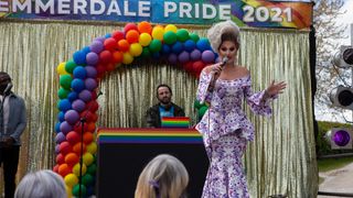 The Vivienne on stage at Pride