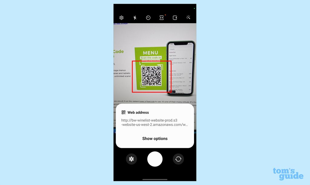 How to scan QR codes on Samsung Galaxy S22 Tom's Guide