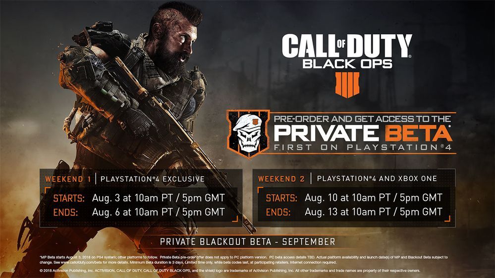 call of duty blackout beta date