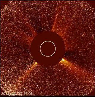 The velocity and inertia of high-speed charged particles ejected from the sun during a coronal mass ejection (CME) can be measured as they slam into spacecraft; the resulting data can be presented as sound.