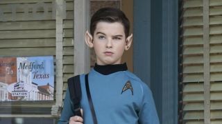 Sheldon dressed as a Vulcan from Star Trek on Young Sheldon