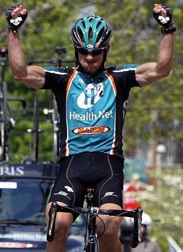 Jason McCartney (Health Net) looking pretty pumped at the end of the stage in Georgia