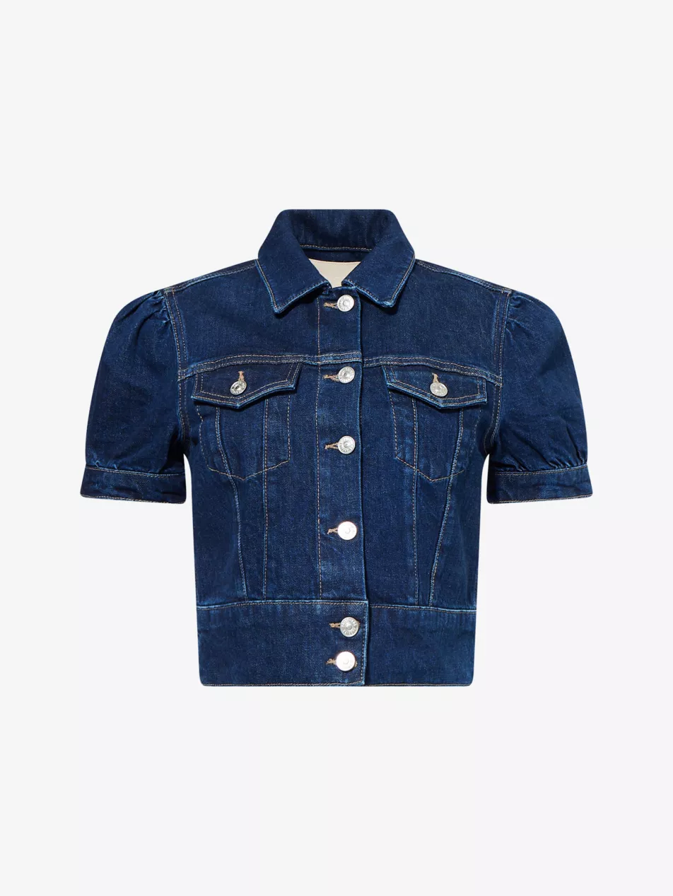 Kendra Short-Sleeve Denim Jacket